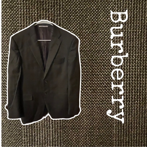 Burberry Men Dark Grey Stripe Blazer Size 40R EUC - Picture 1 of 13